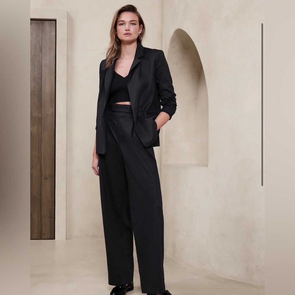 NWT! Banana Republic Black High-Rise Linen Blend Pant - Multiple Sizes
